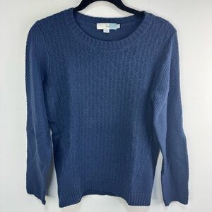 Boden Women’s Navy Blue Wool Blend Knit Sweater Crew Neck Size 8